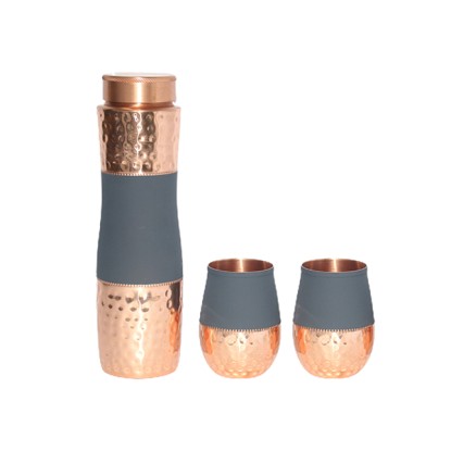 Curve gray combo set (1 bottle+ 2 glass)