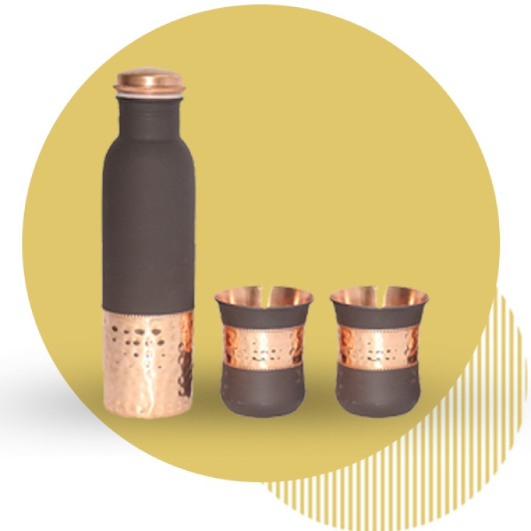 Damru combo set (1 bottle+ 2 glass)